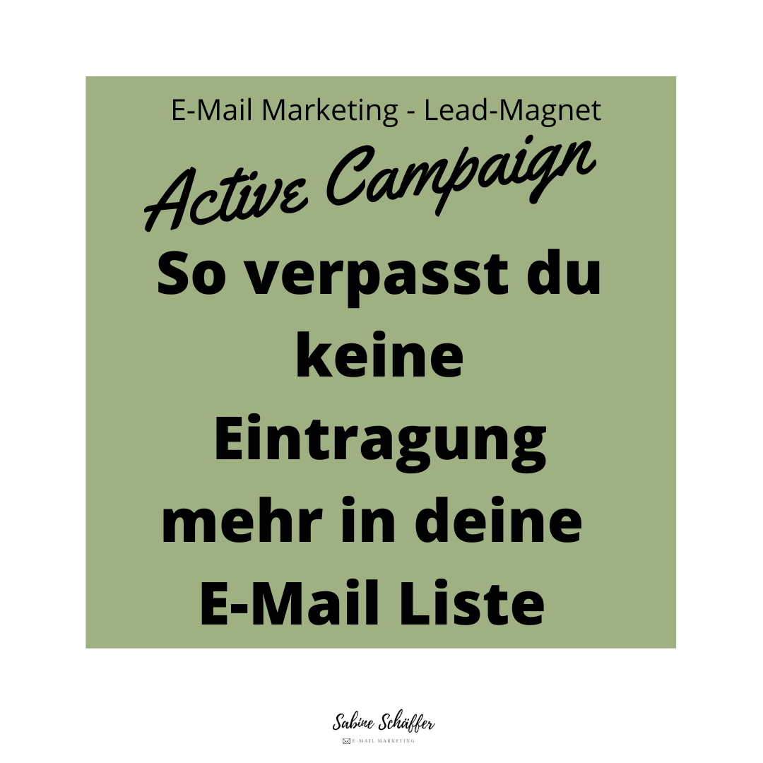 Active Campaign Anleitung
